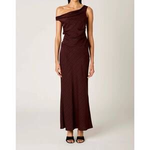 NEW NIA benedict asymmetric neckline top in oxblood